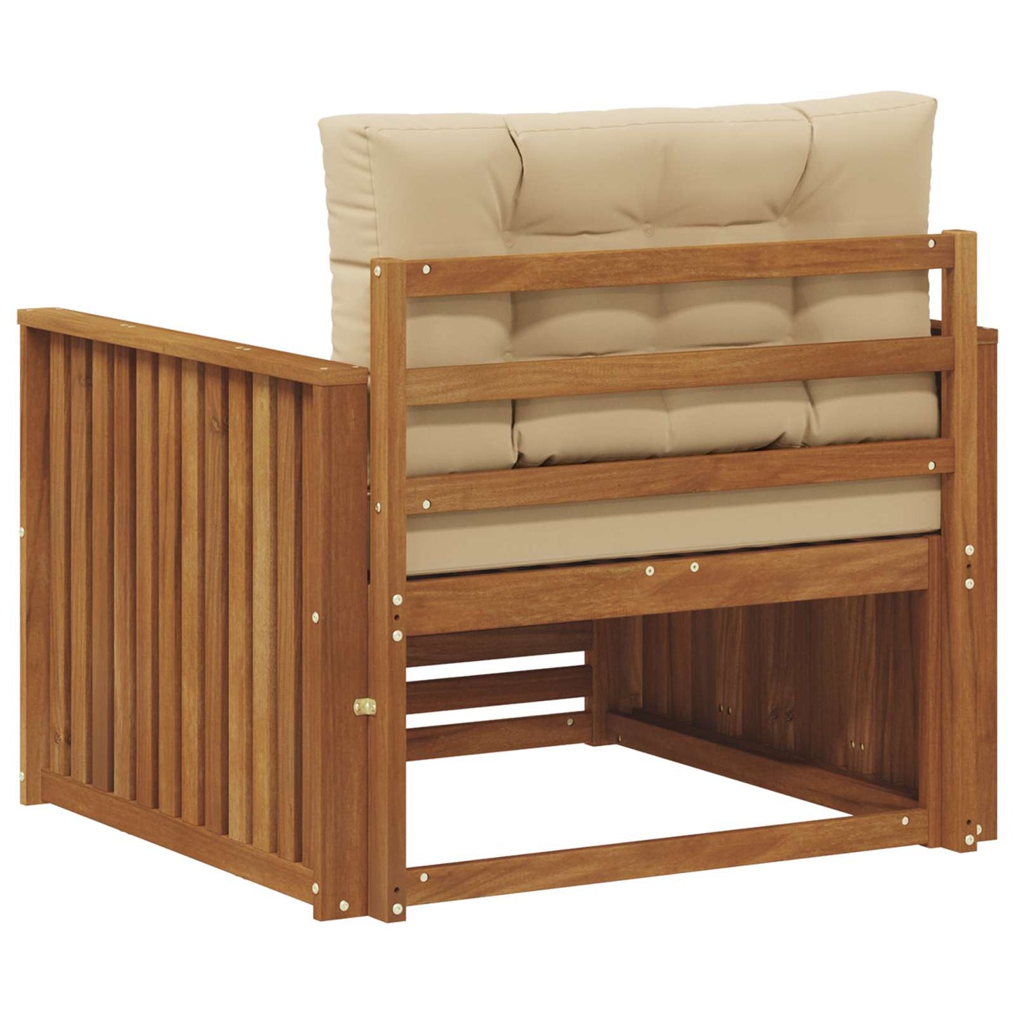 Outdoor-Sofa Massives Akazienholz und Polyester Natur und Beige