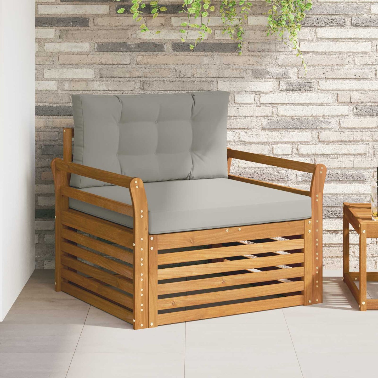 Outdoor-Sofa Massives Akazienholz und Polyester