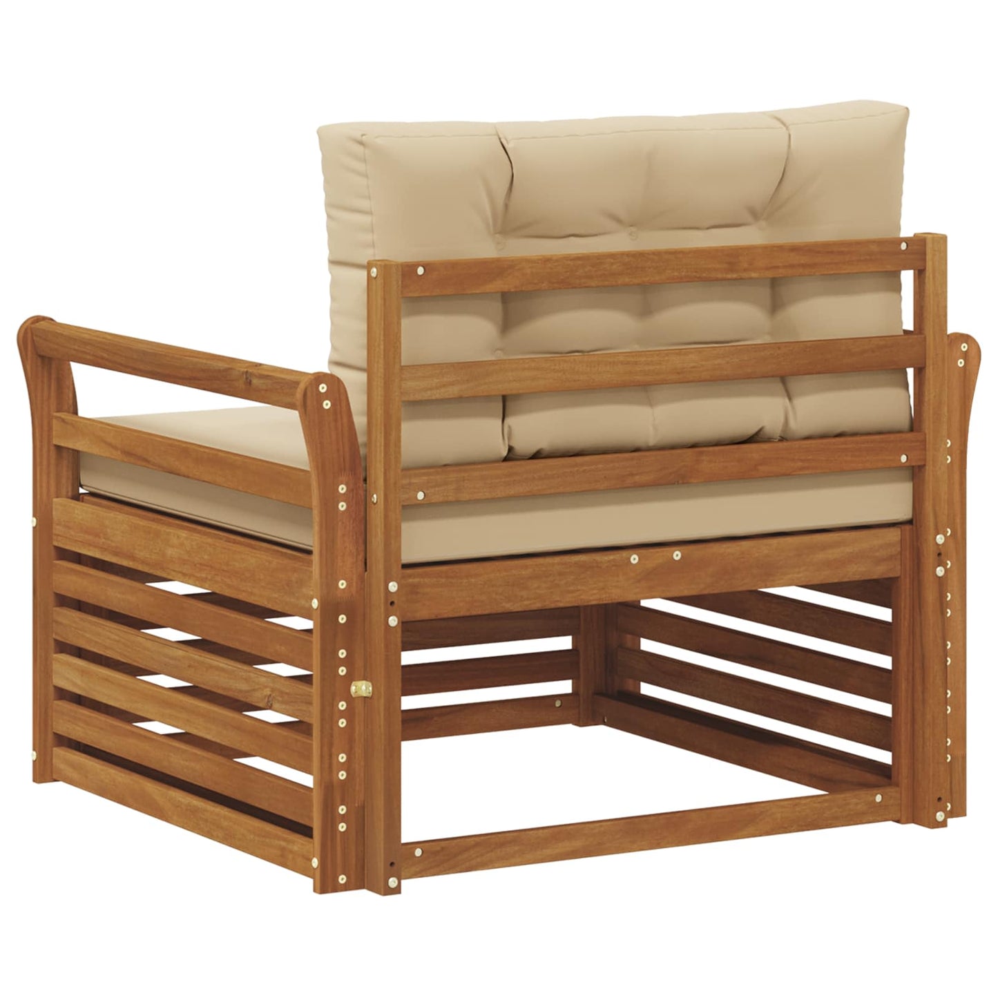 Outdoor-Sofa Massives Akazienholz und Polyester Natur und Beige