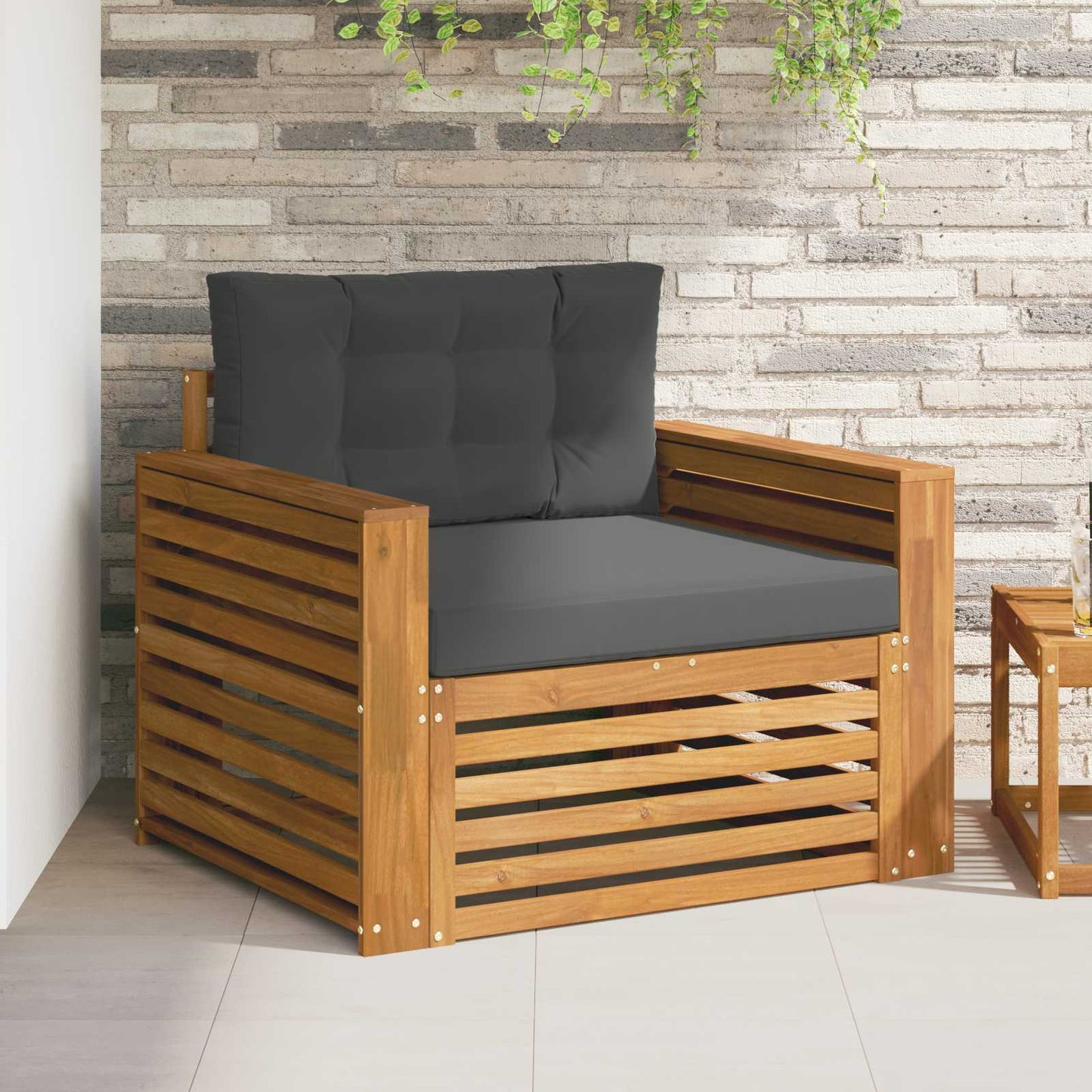 Outdoor-Sofa Massives Akazienholz und Polyester