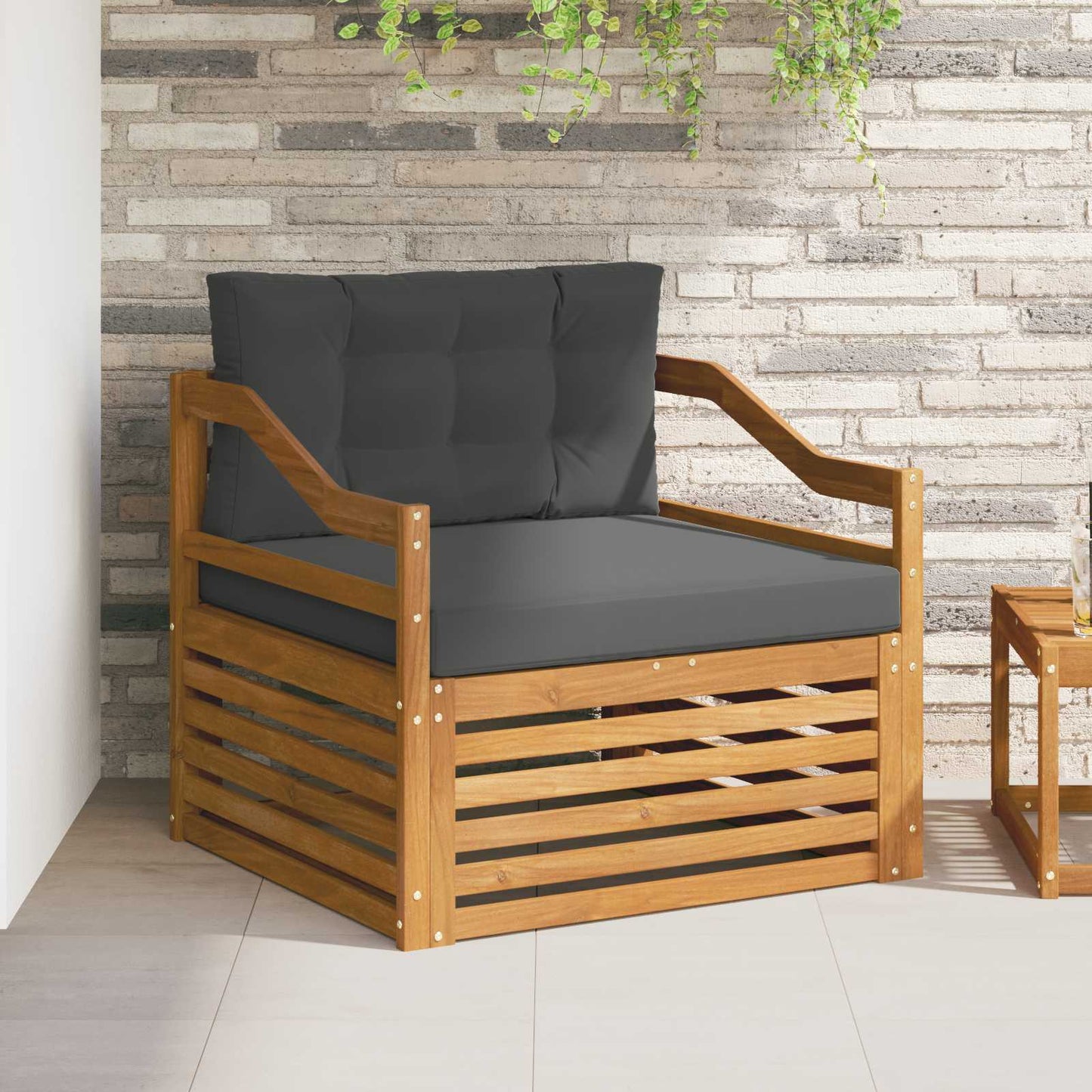 Outdoor-Sofagarnitur Massivholz Akazie Natur