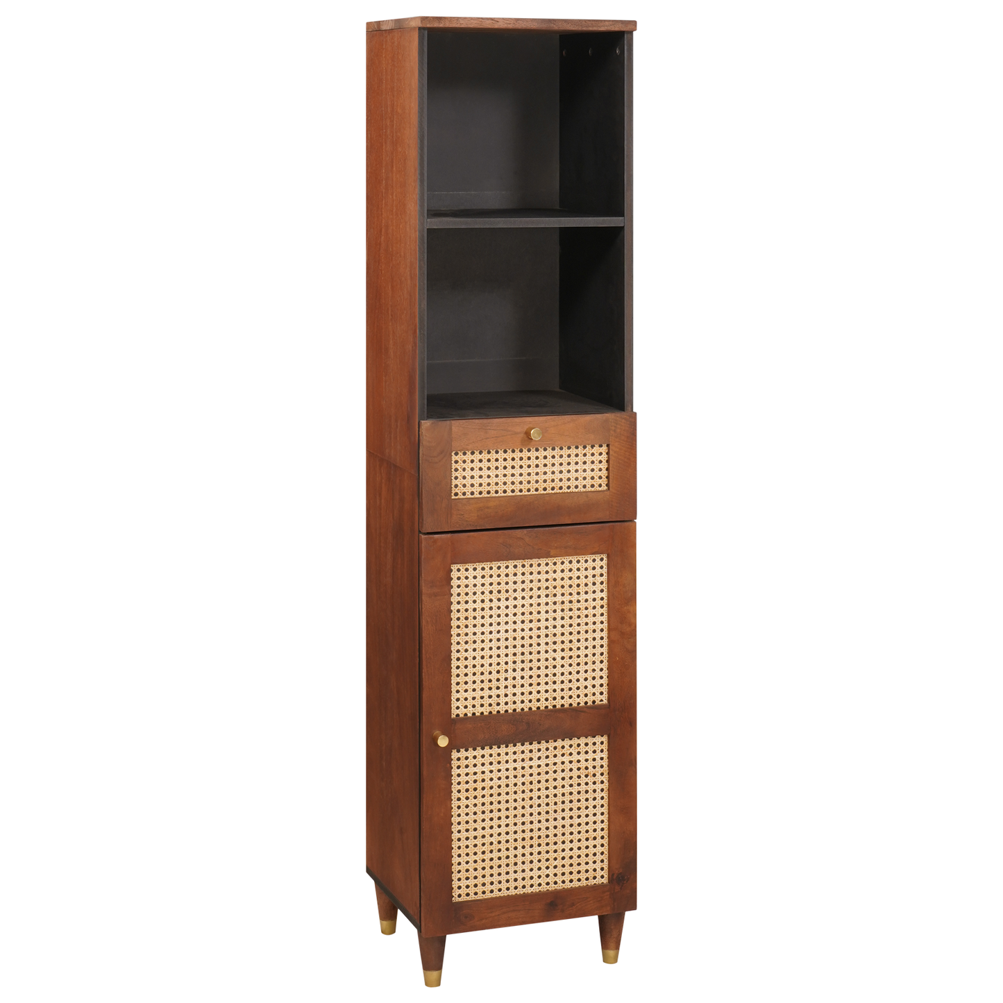 Badezimmerschrank 5 pcs Braun und Schwarz Massivholz Mango