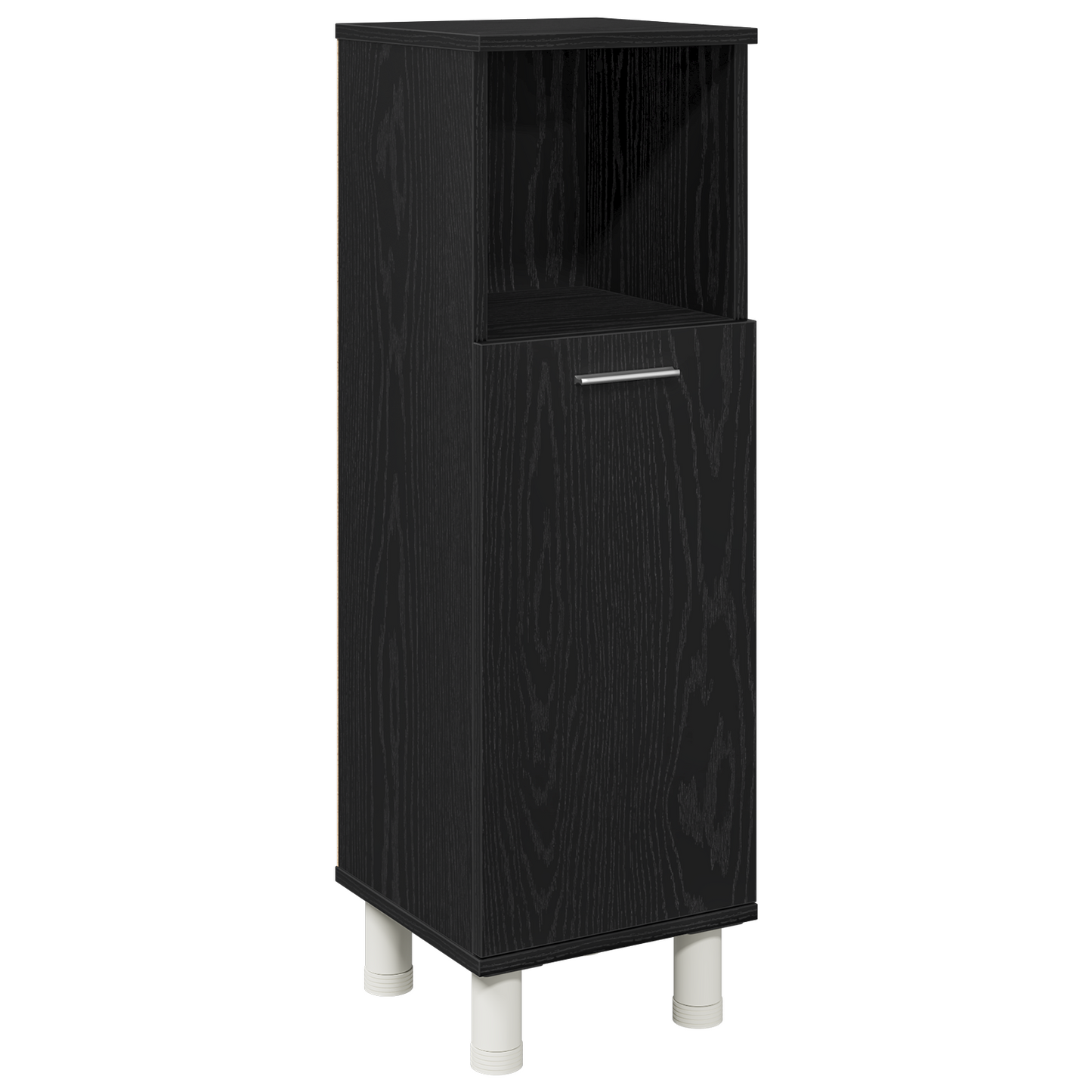 Badezimmermöbel-Set mit Regal 4 pcs Schwarz 30 x 30 x 179,5 cm