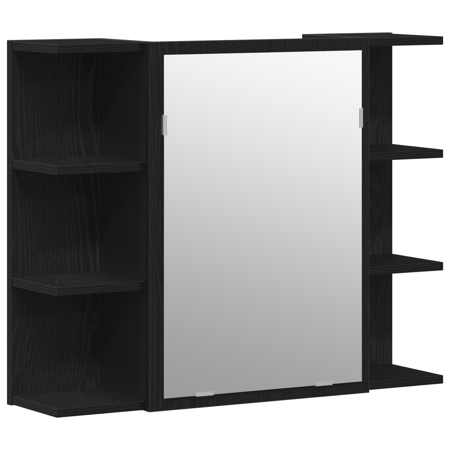 Badezimmermöbel-Set mit Regal 3 pcs Schwarz 30 x 30 x 179,5 cm