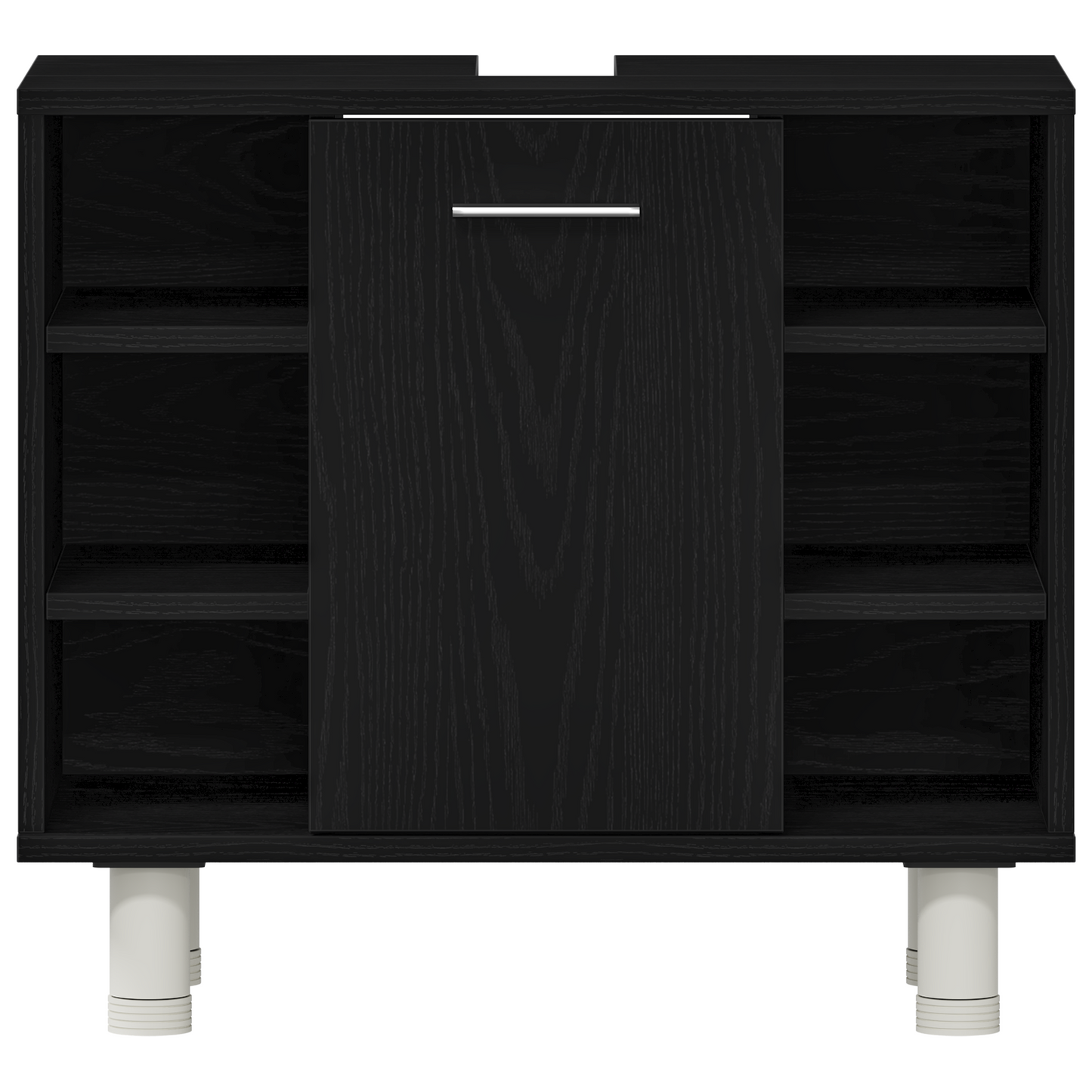 Badezimmermöbel-Set mit Regal 3 pcs Schwarz 30 x 30 x 179,5 cm