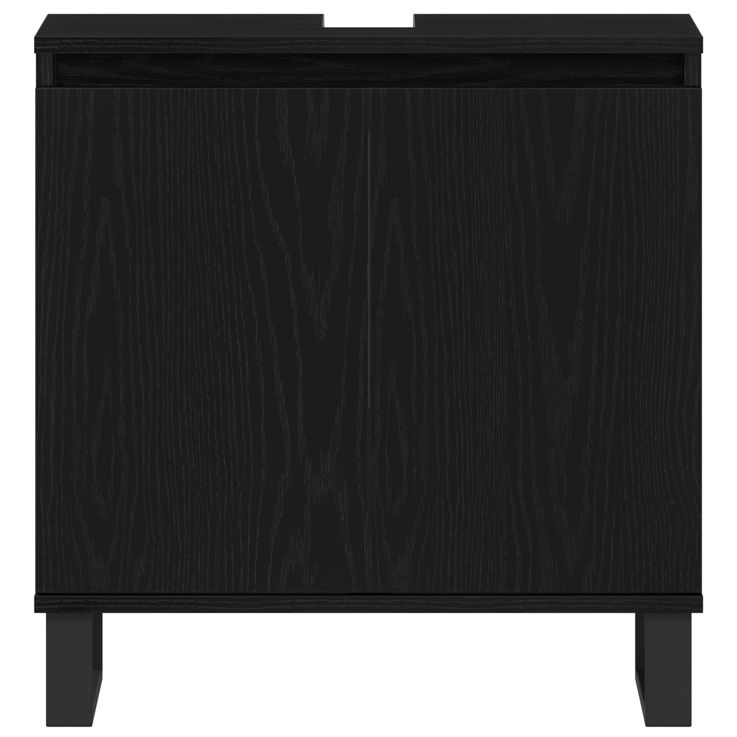 Badezimmermöbel-Set Wandmontiert 3 pcs Schwarz Eichen-Optik