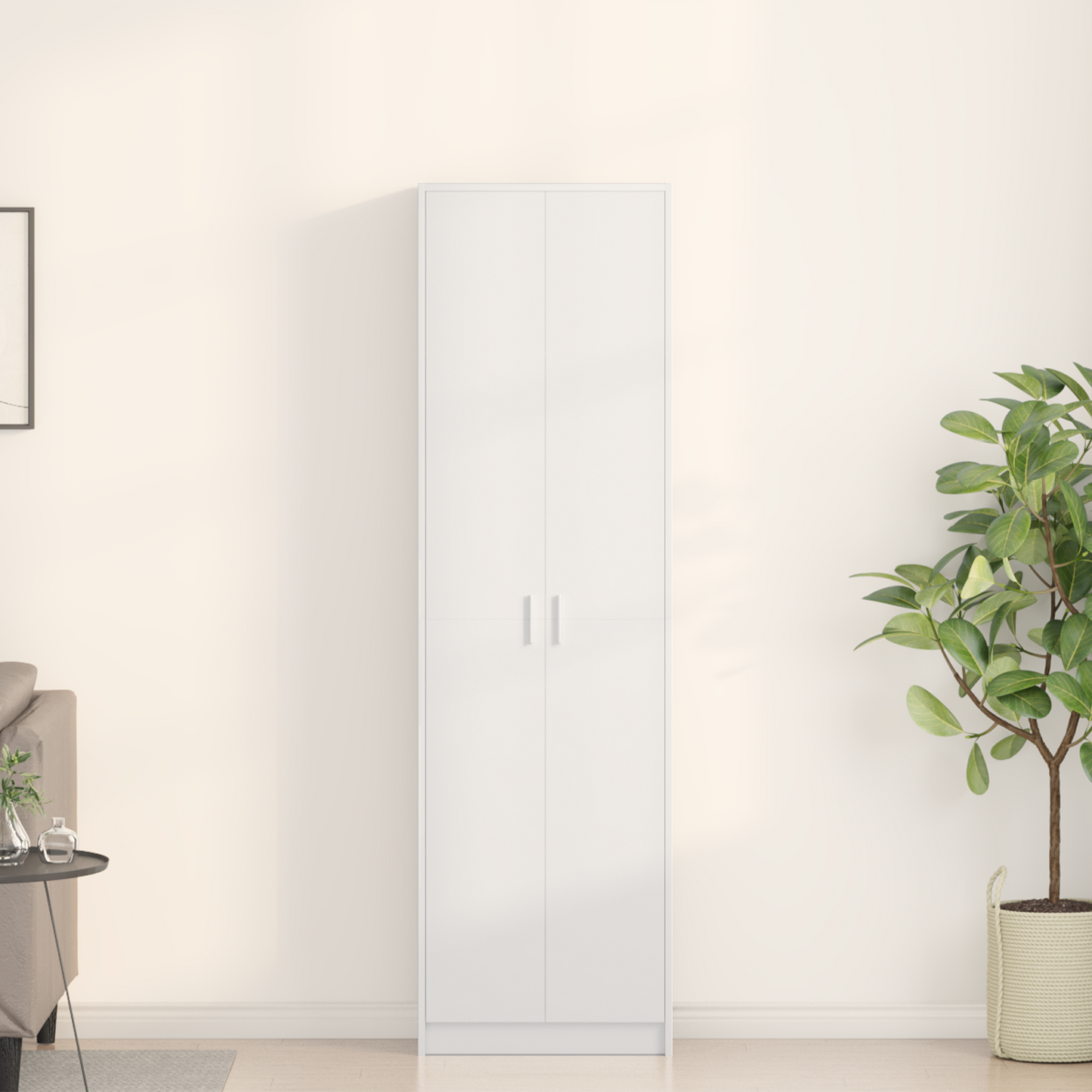 Kleiderschrank mit Regal Weiß 55 x 25 x 189 cm Holzwerkstoff