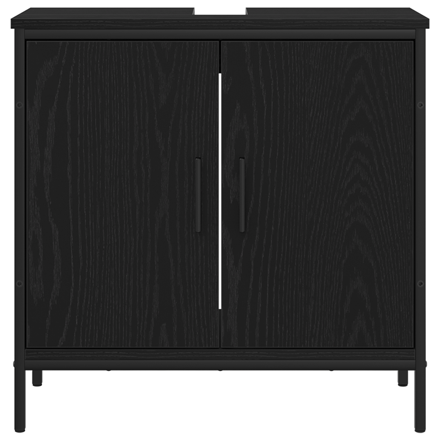 Badezimmermöbel-Set mit Regal 3 pcs Schwarz Holzwerkstoff
