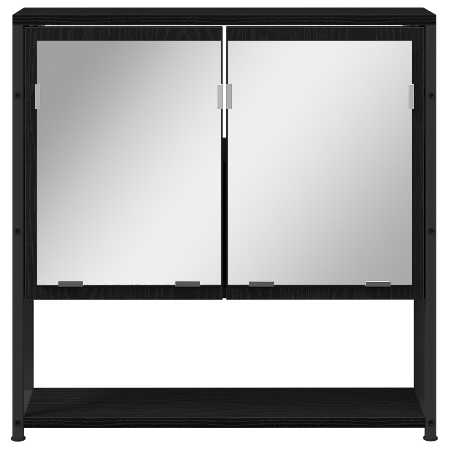 Badezimmermöbel-Set mit Regal 4 pcs Schwarz Holzwerkstoff