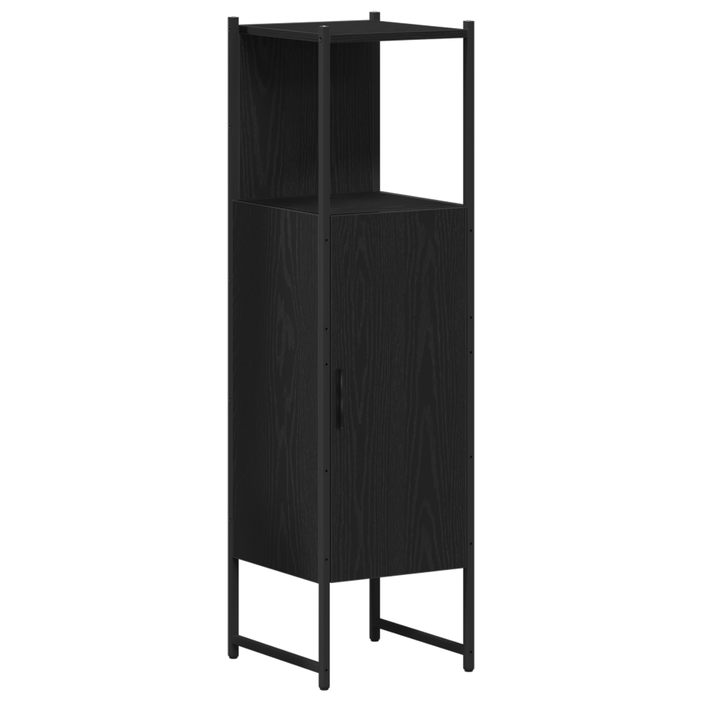 Badezimmermöbel-Set mit Regal 4 pcs Schwarz Holzwerkstoff