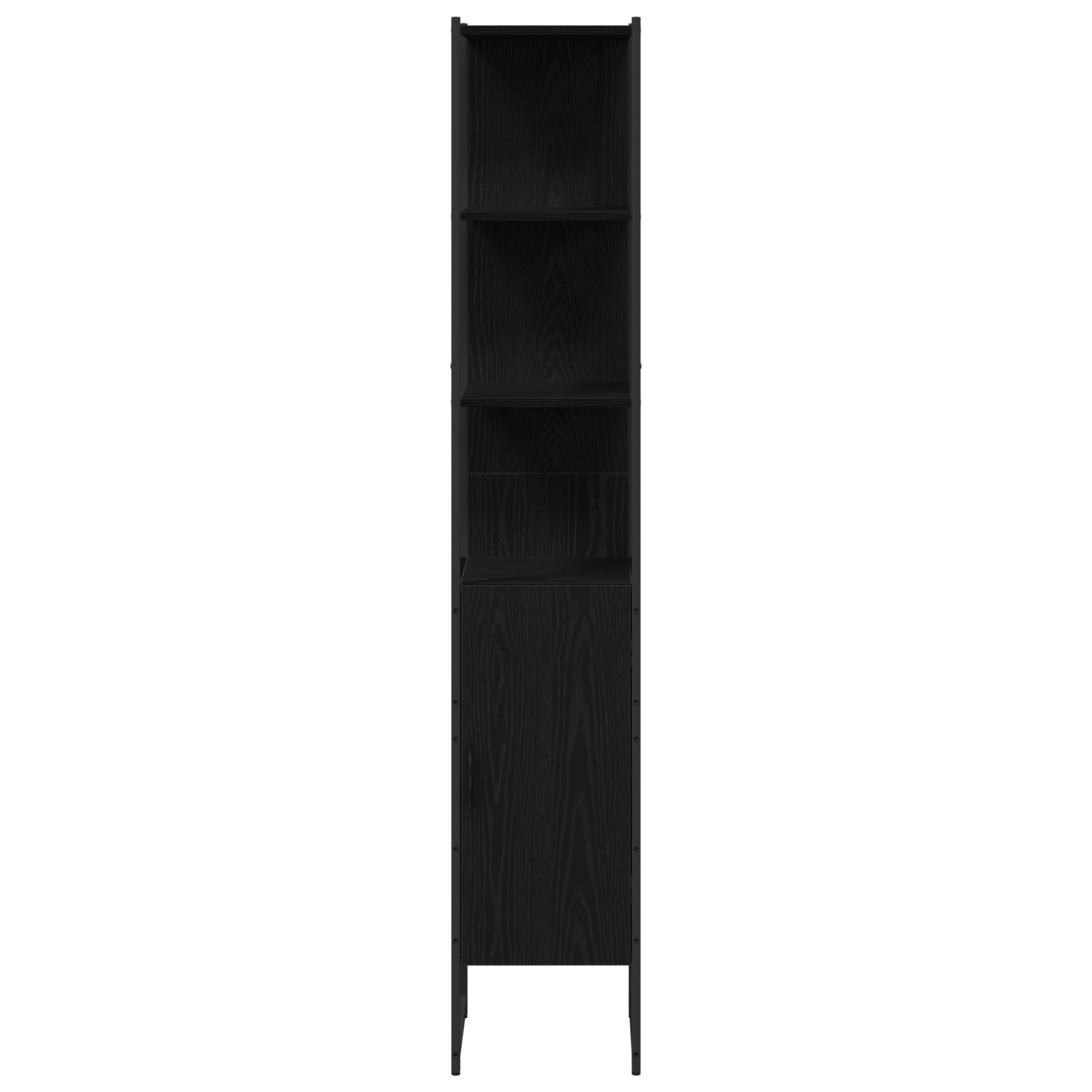 Badezimmermöbel-Set mit Regal 4 pcs Schwarz Holzwerkstoff