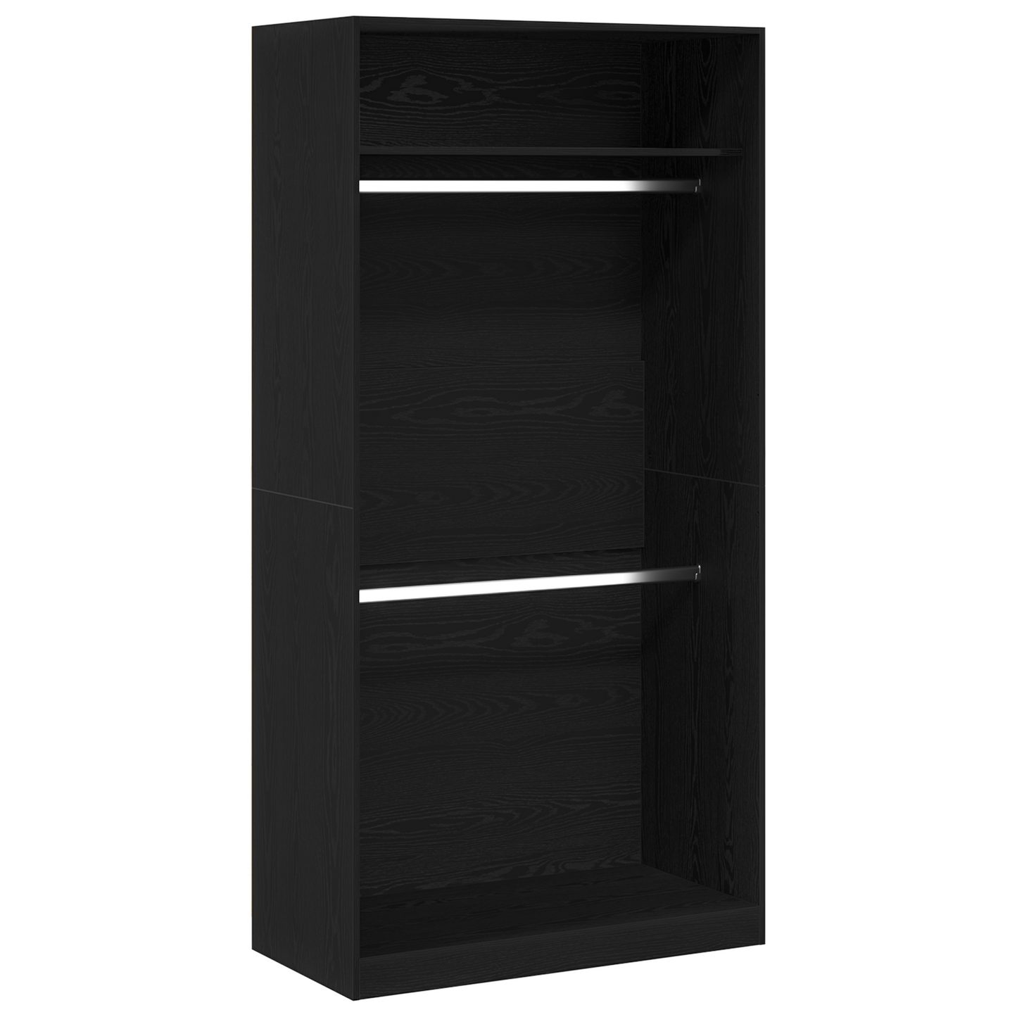 Kleiderschrank mit Regal Schwarz Eichen-Optik 100 x 50 x 200 cm