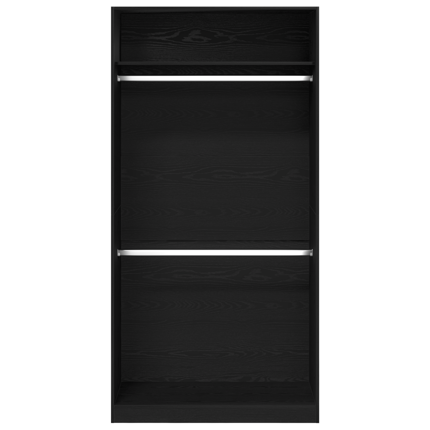 Kleiderschrank mit Regal Schwarz Eichen-Optik 100 x 50 x 200 cm
