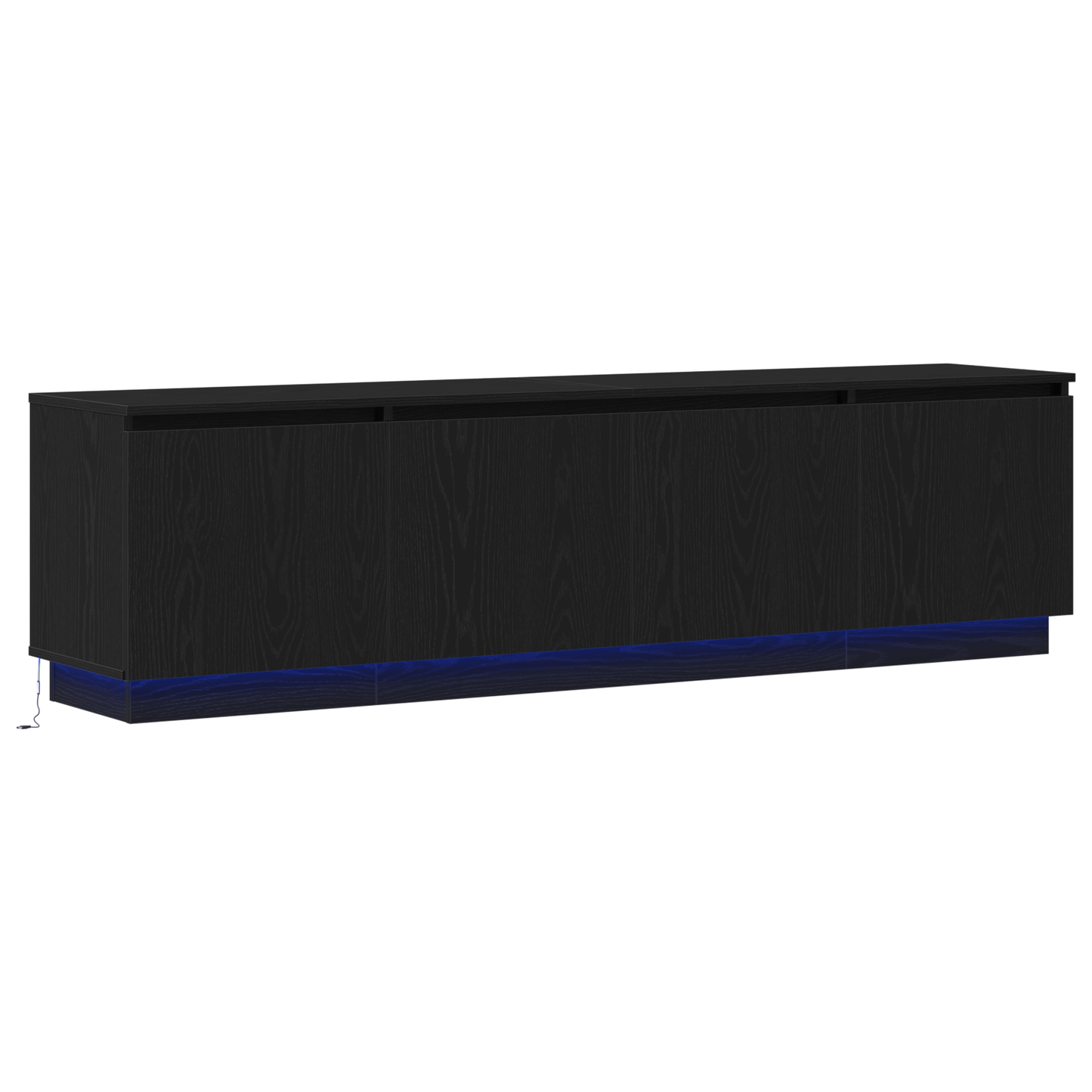 TV-Schränk Schwarz Eichen-Optik 180 x 38 x 49 cm Holzwerkstoff