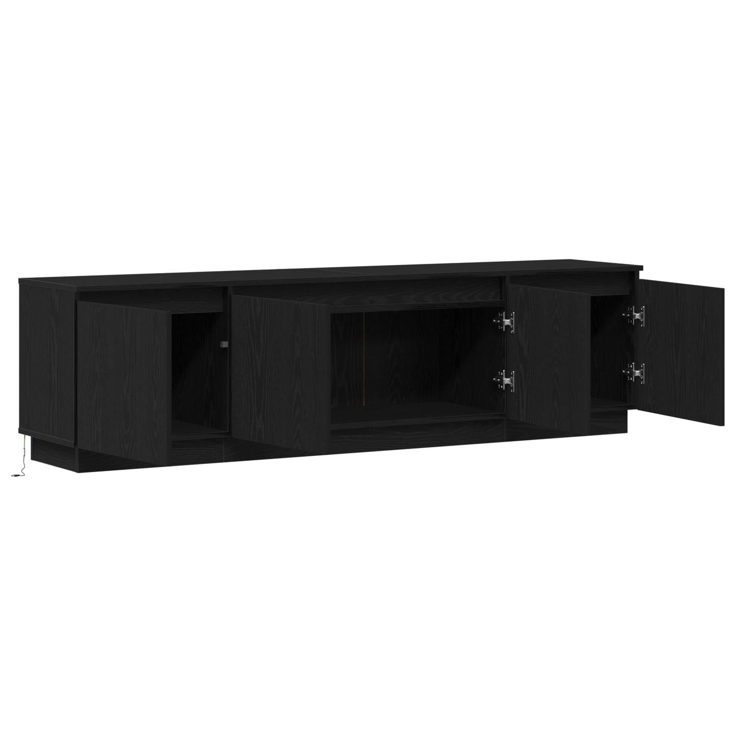 TV-Schränk Schwarz Eichen-Optik 180 x 38 x 49 cm Holzwerkstoff