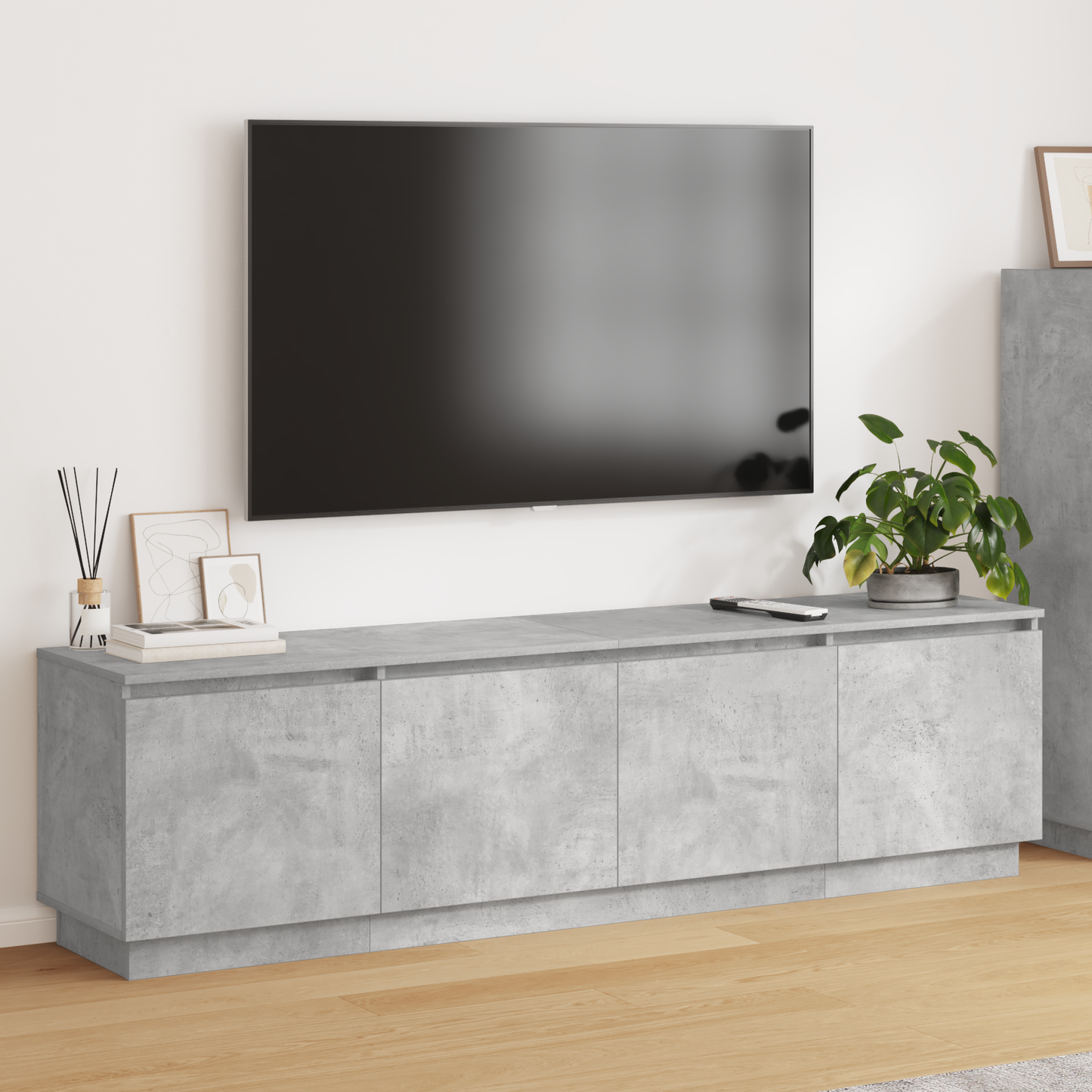 TV-Schränk Beton Grau 180 x 38 x 49 cm Holzwerkstoff