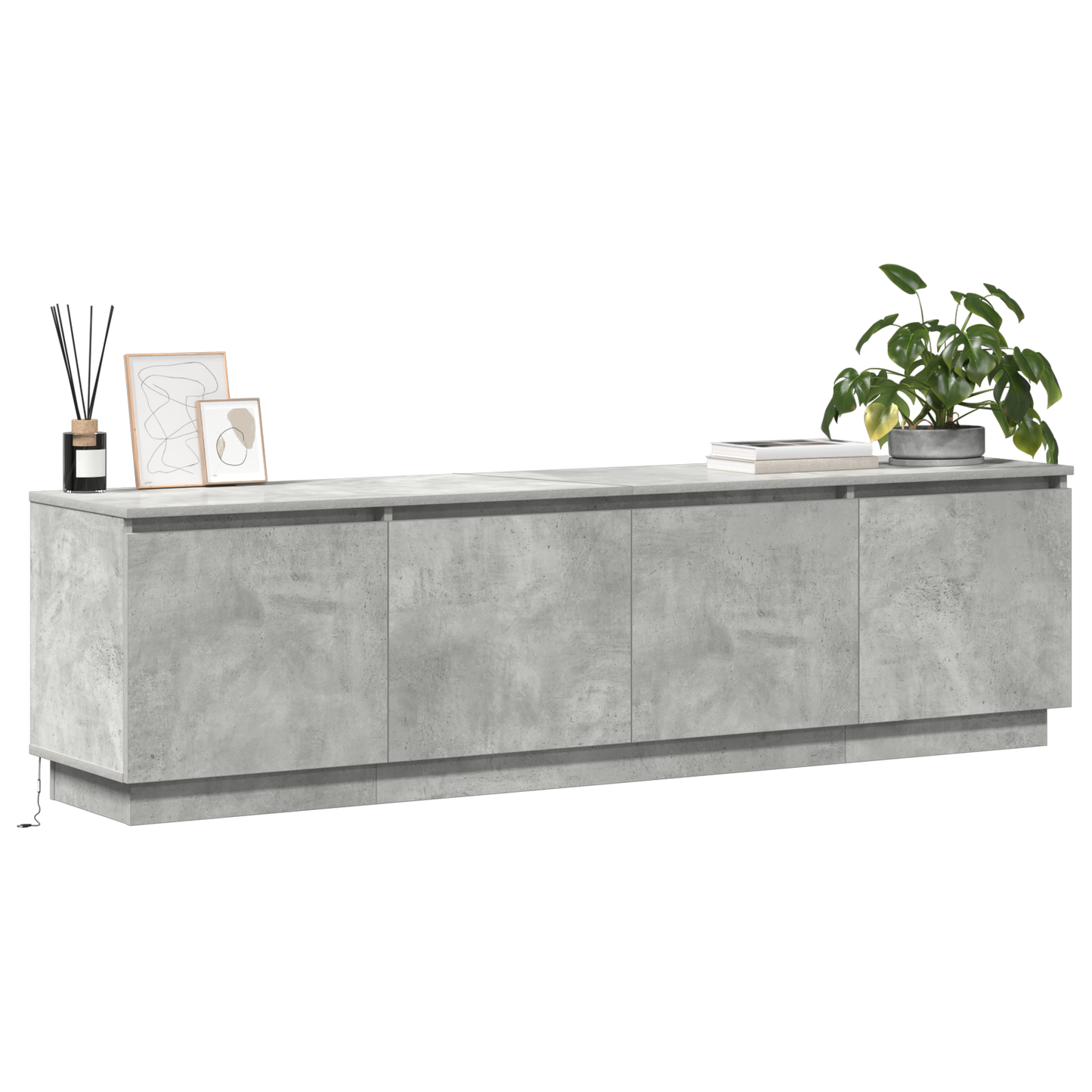 TV-Schränk Beton Grau 180 x 38 x 49 cm Holzwerkstoff