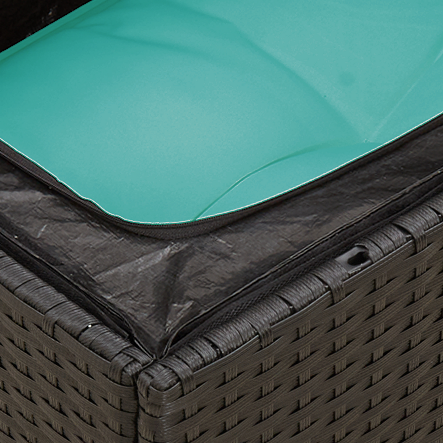 Gartensofa mit Kissen 3-Sitzer Schwarz Poly Rattan