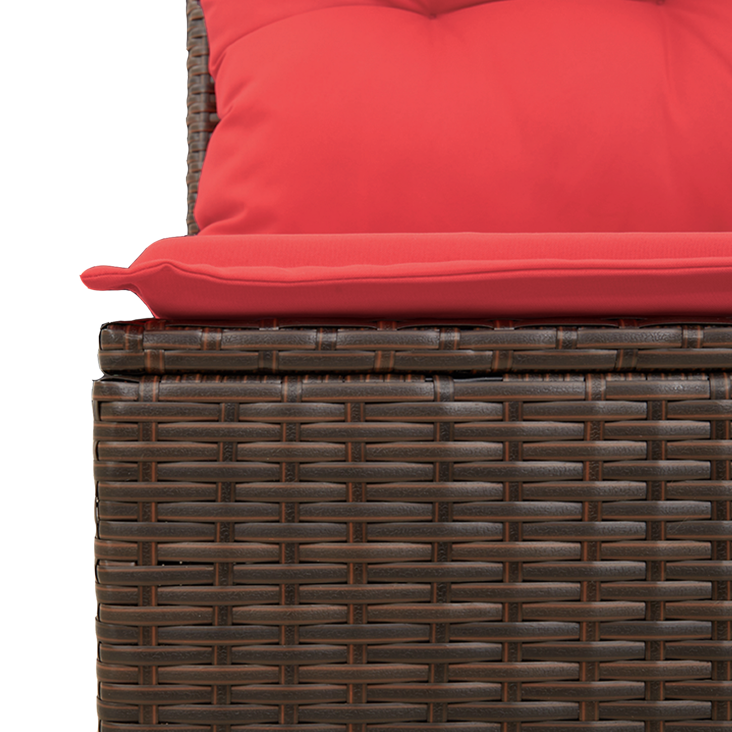 Gartensofa mit Kissen 4-Sitzer Braun Poly Rattan