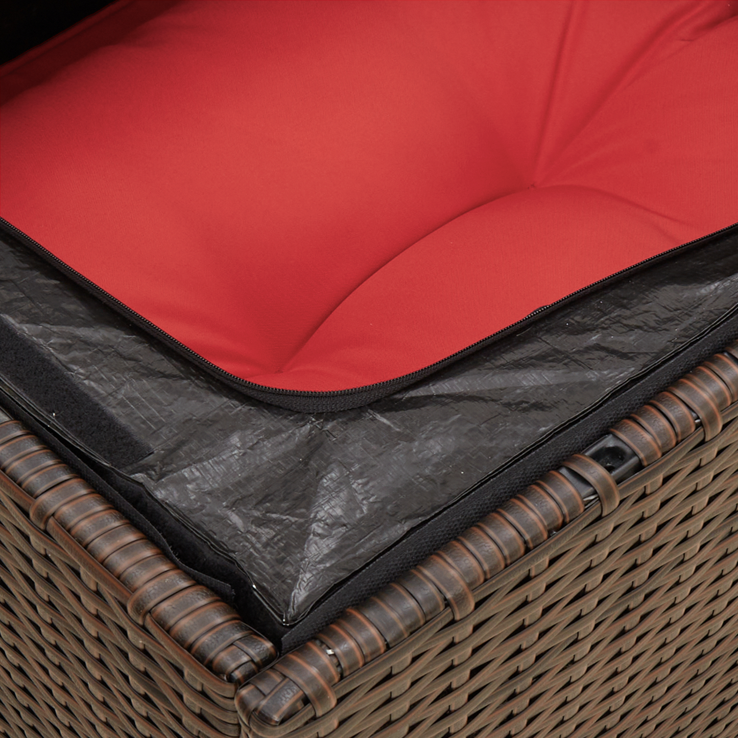 Gartensofa mit Kissen 3-Sitzer Braun Poly Rattan