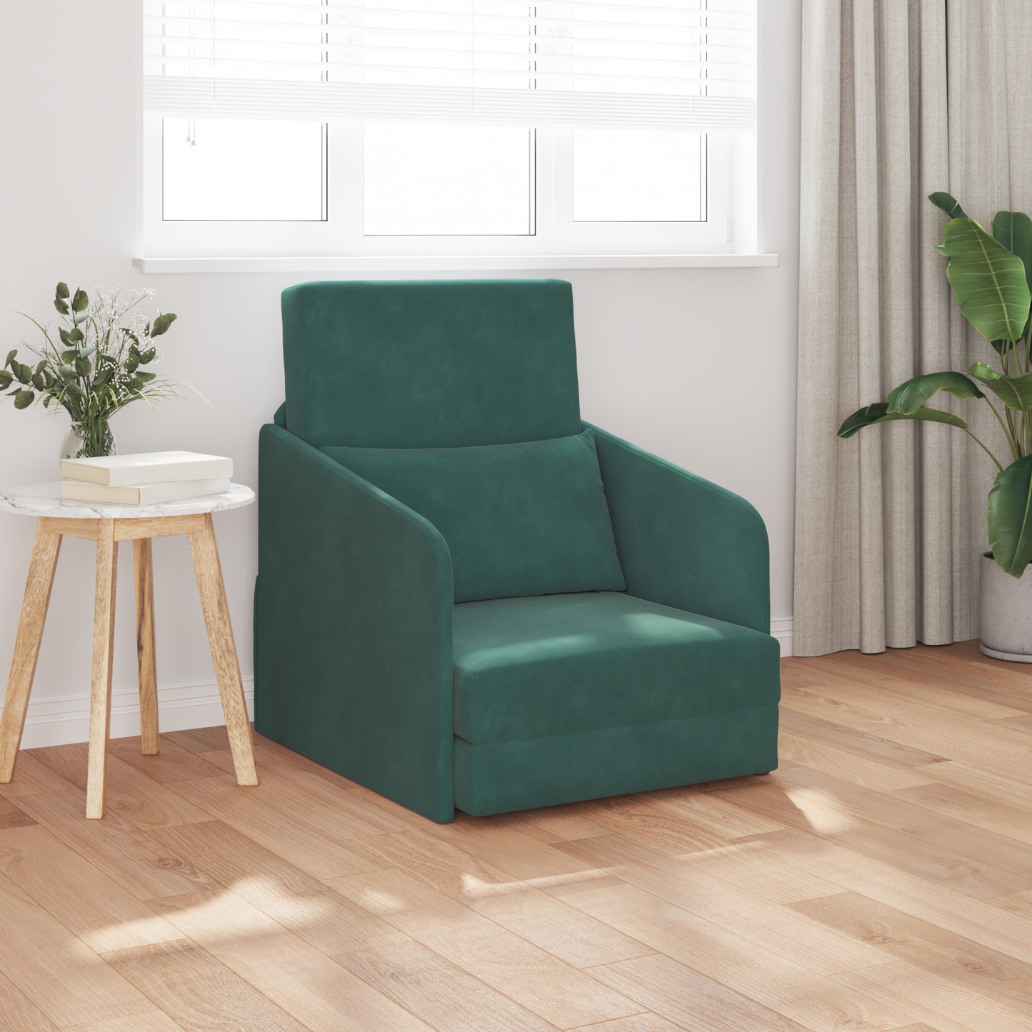 Schlafsofa Dunkelgrün 65 x 80 x 83 cm Samt